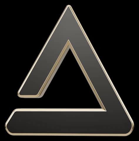 Logo Axior : un A noir et or en relief
